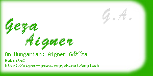 geza aigner business card